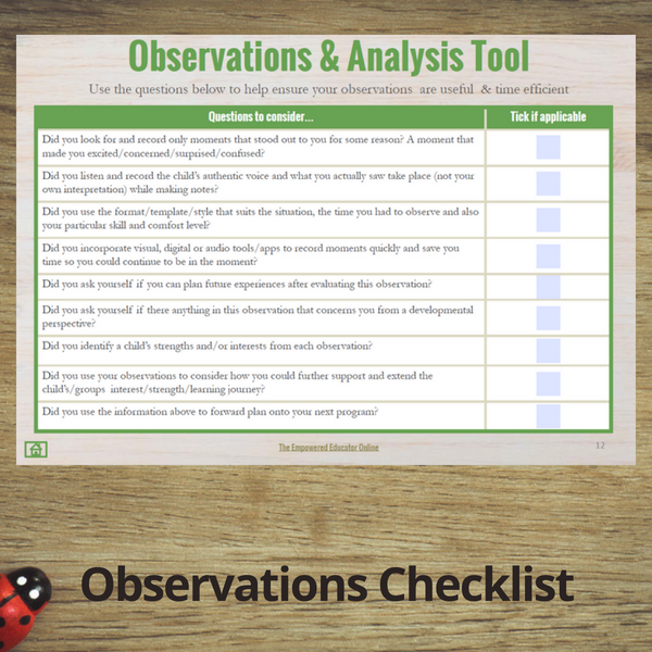 Observations Checklist
